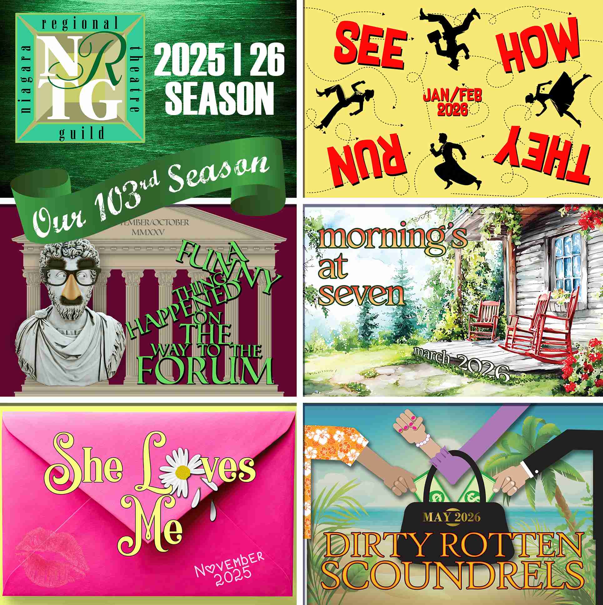 Niagara Regional Theater Guild's 2025-2026 season poster